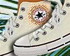 khaki sneakers with dots