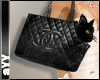 aYY-Black animated cat & sassy black  bag