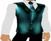 Teal Vest Of Satin