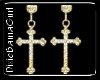 (DBG)Gold Cross Earrings