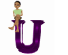 Jr*Purple U Letter Anima