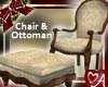 Gold Chair & Ottoman