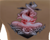 (M)Heart cross tatoo red