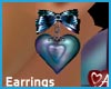 Black Rose Heart Earrings