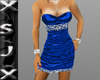 Blue Satin Mini Dress