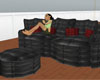 M+ Black/Red Bliss Sofa