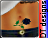 black rose belly tattoo