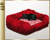 aYY- Cute animated black Kitten &  red plaid Bed