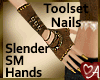 Brown Lth Gloves w/ toolset nails