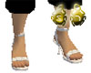 White Snake Skin Sandals