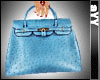 blue ostrich leathern BK handbag