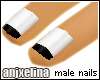 white nails male -b