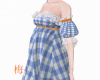 梅 gingham blue dress