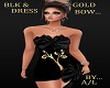 BLK & GOLD BOW DRESS