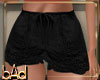 Black Linen Lace Shorts