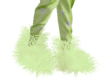 Green Fur Slippers