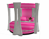pink &silver toddler bed