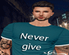 Dual "Never" Shirt  Aqua