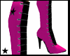 Black & fucsia boots