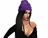 black hair w/purple hat