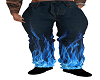 Blue Flamed Black Jeans