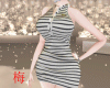 梅 stripes blouse mini