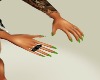 B Green Glitter Nails