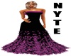 Black Pink Feather Gown
