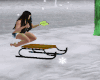 winter sled cpuple kiss