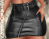 RLL Black Leather Skirt