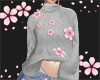 Grey Flower Sweater