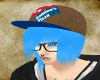 FE blue hair pizza hat