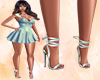 7ly Blue Tie Up Heels