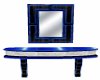 Blk N Blu Mirror Table