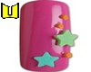 Pink Stars Nails