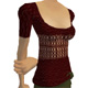 Brown Lace Panel Top