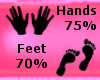 Hands 75% - Feet 70%