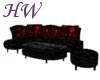 Black n Red Couch