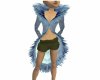 (CS)feathered coat blue