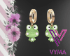 V! Frog Earrings