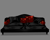 !! Black Satin Couch 9p