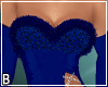 Blue Fur Split Gown