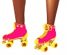 pink and yellow skates