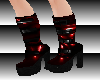 Red Latex Steel Boots