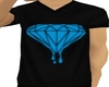 Black Shirt Blue Diamond