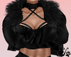 Black leather jacket fur