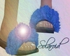 Blue Fur Slippers