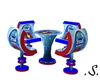.S. Steaua Table +Chairs