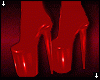 H* Latex Devil Boots Red