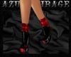 ^AZ^Blk/Red Ankle Boots